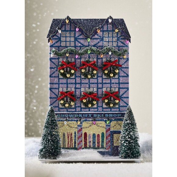 Anthropologie Emily Taylor Holiday Village House Ski Shop George & Viv Christmas - Picture 1 of 7